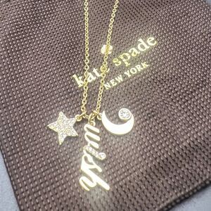 KATE Spade Midnight Wish Charm Necklace with Crystals